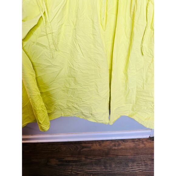 JASON WU Collective Yellow Cotton V-Neck Drawstring Waist Midi Dress size 14 - Picture 6 of 16